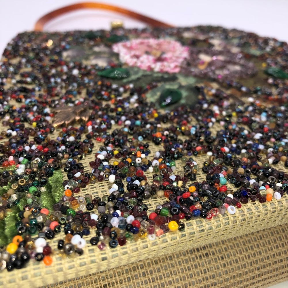 Vintage Souré New York Needlepoint Beaded Handbag - Picture 2 of 9